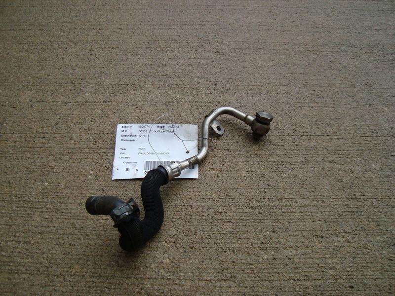 2002 audi a6 2.7l turbocharger turbo coolant line pipe hose left supply line