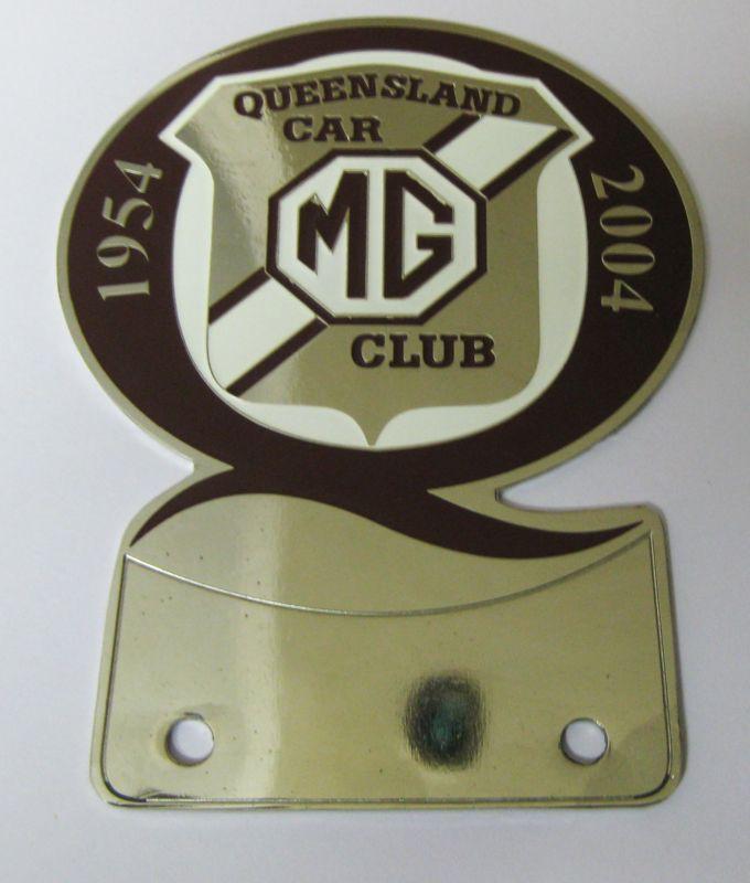 Car badge - mg car club queensland 1954-2004 car logos metal enamled badge grill
