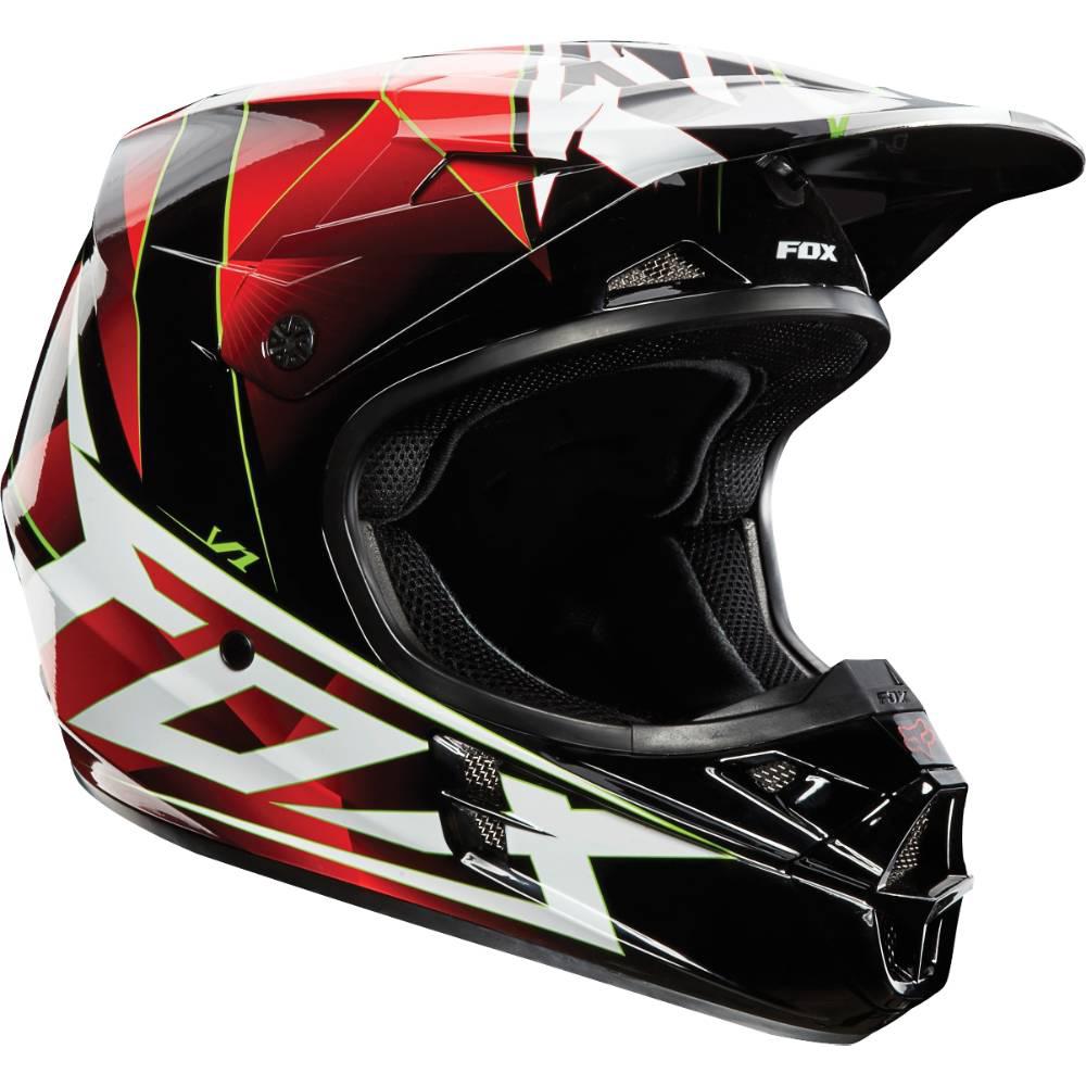 Fox racing 2014 v1 youth radeon helmet - red