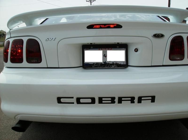 Ford mustang cobra rear bumper insert decals 96 97 98