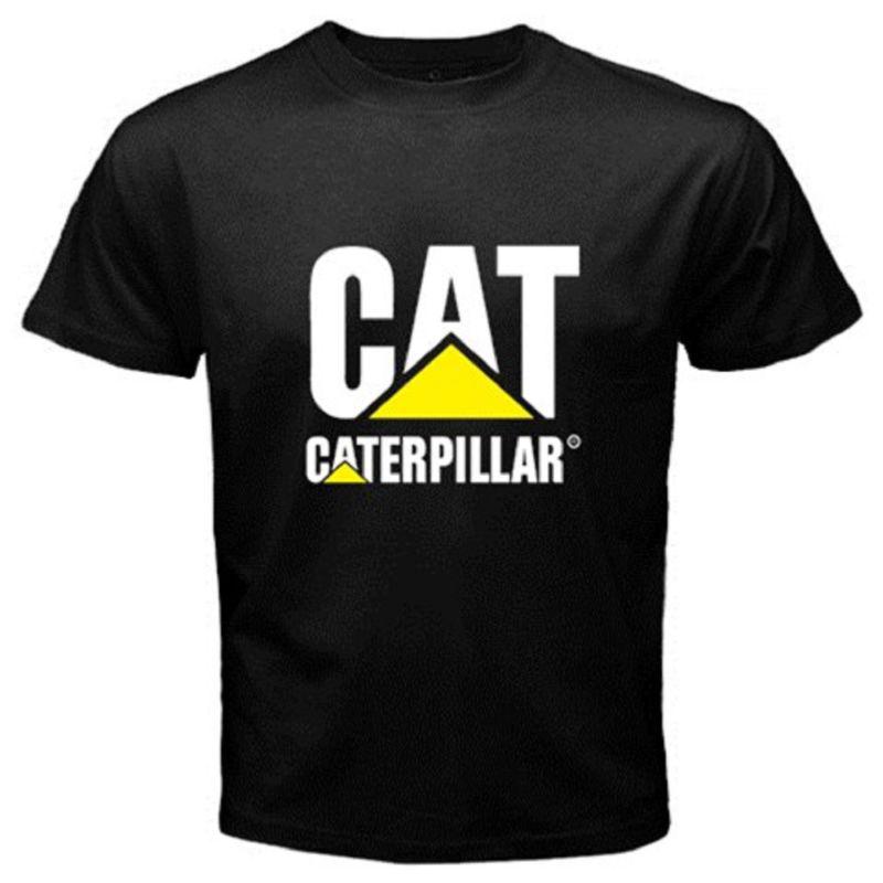Caterpillar cat logo  black men's t-shirt size s m l xl 2xl