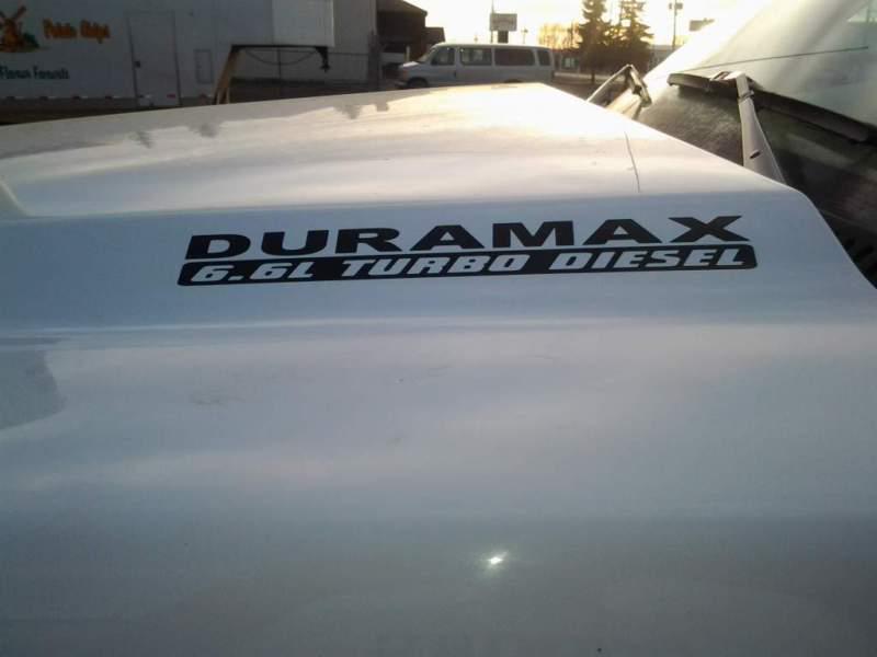 2 duramax 6.6l turbo diesel hood decal