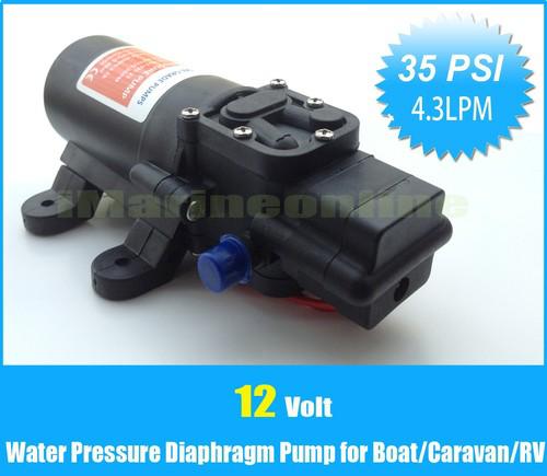 35psi fresh water diaphragm self priming pump for boat/rv/marine, 12v dc