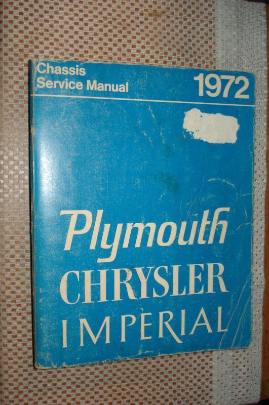 1972 plymouth chrysler shop manual original chassis service book 