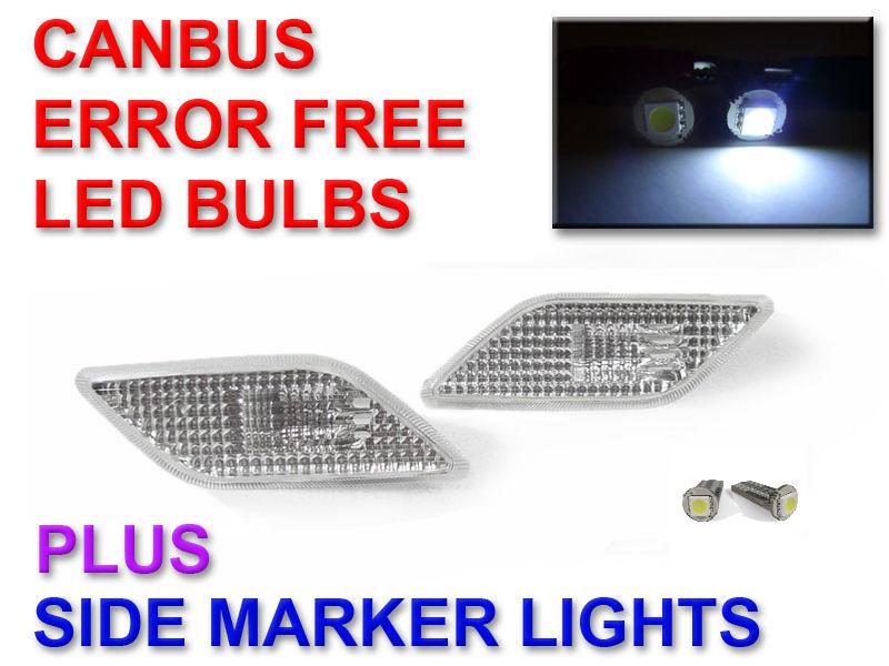DEPO 06-08 MERCURY MILAN/FORD FUSION CLEAR BUMPER SIDE MARKER LIGHTS LED BULBS