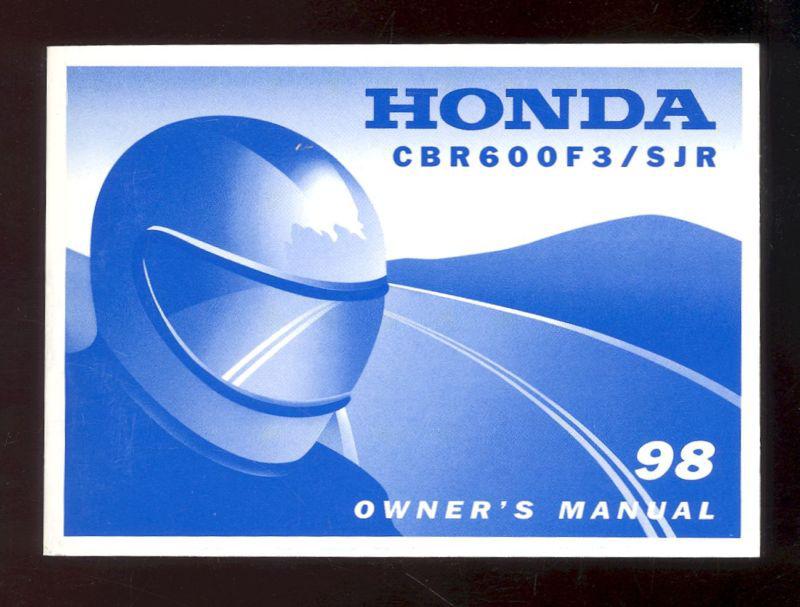 1998 honda cbr600f3 / sjr  owner`s manual 