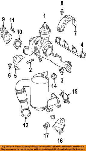 Volkswagen oem 03l145117c turbocharger gasket