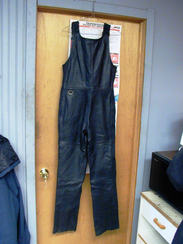 Size 10 leather motorcycle chaps bibs insulated hein gericke (size runs small)