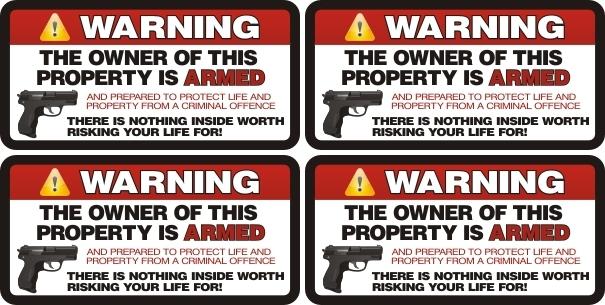 Warning: owner is armed sticker decal