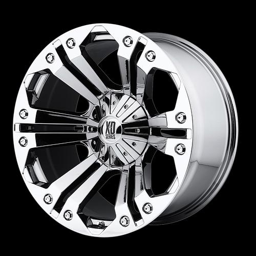 18" xd monster chrome with 275-70-18 nitto trail grappler mt tires wheels rims 