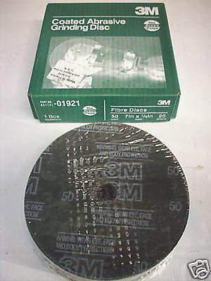3m # 01921 - fibre grinding discs 7"x7/8" 20 discs - 50 grit new