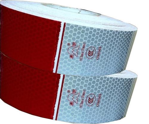 Reflective adhesive hazard warning tape 2"x200" red / white 5m high quality good