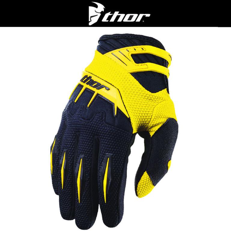 Thor youth spectrum yellow black dirt bike gloves motocross mx atv 2014