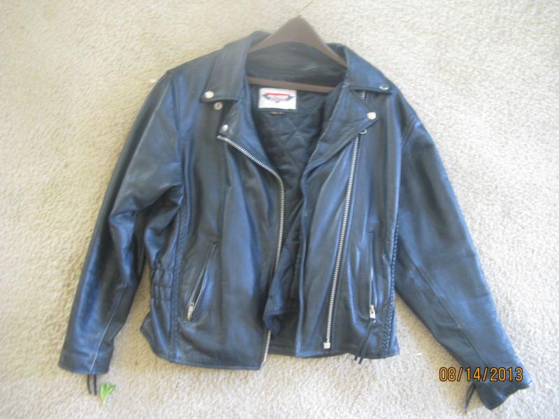 Pro rider leather motorcycle woman's jacket size l