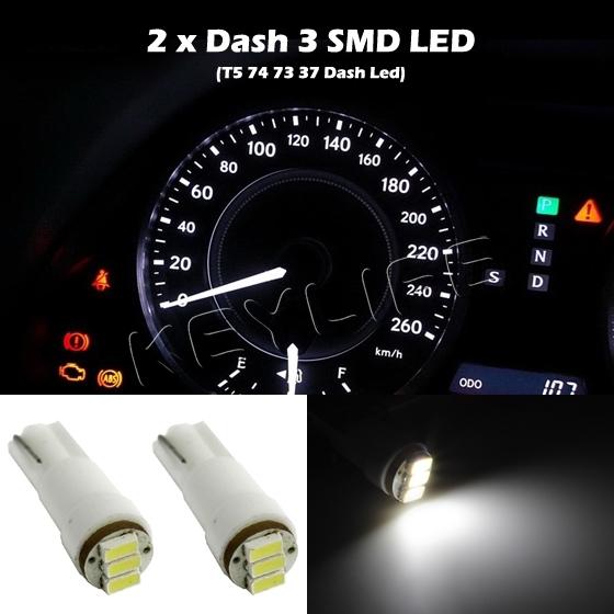 2x t5 wedge 3-smd 5050 led dashboard instrument panel light 37 70 73 74 white