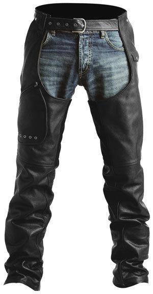 Pokerun outlaw 2.0 mens black 2xl leather motorcycle chaps pants xxl