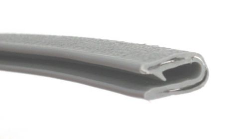 Rubber edge trim w/ aluminum inner clip 1/8&#034; x 9/16&#034; gray (price for 10&#039;)