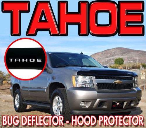 2007-2014 tahoe rock stone bug deflector with logo - windshield hood protector