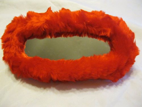 Kool 50&#039;s red fuzzy mirror muffs a cool 50&#039;s touch for your custom cruiser
