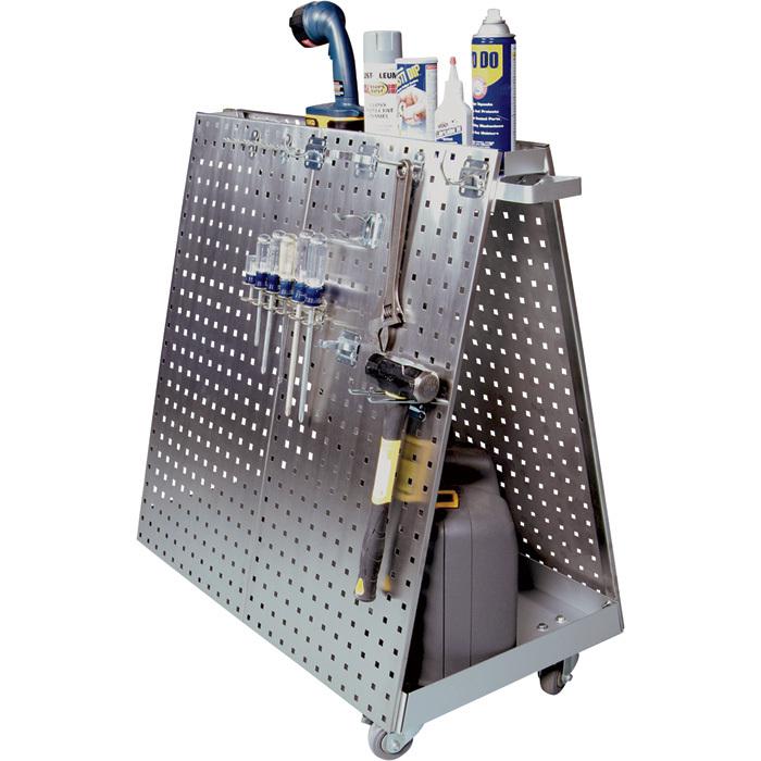 Triton stainless steel locboard mobile tool cart- 60 hooks #lbc-18sh