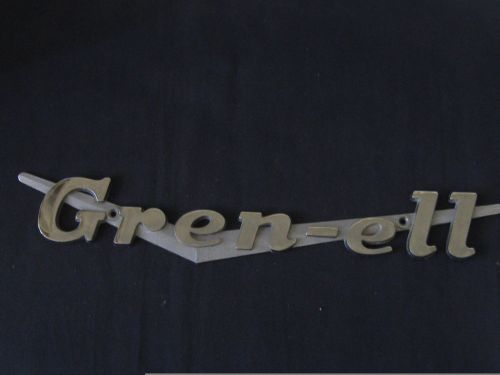 Classic gren-ell boat emblem nameplate 114 1/4 x 2 1/2  chrome rare