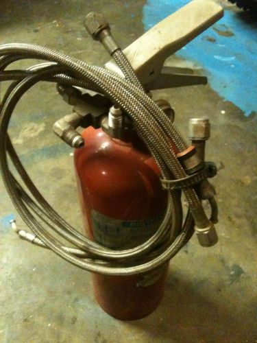Race car tiple hose fire extinguisher
