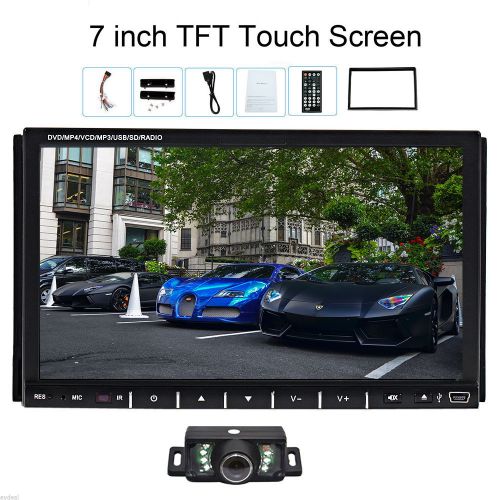 Back up camera+ double 2 din 7&#034; car dvd cd mp3 player touch in dash stereo radio