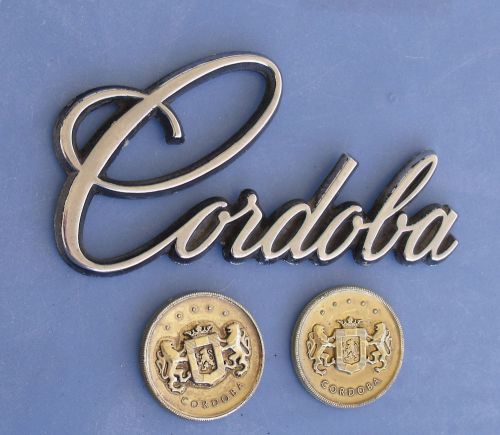 Chrysler cordoba  script emblems lot mopar oem coin badges 75-79? 76 77 78