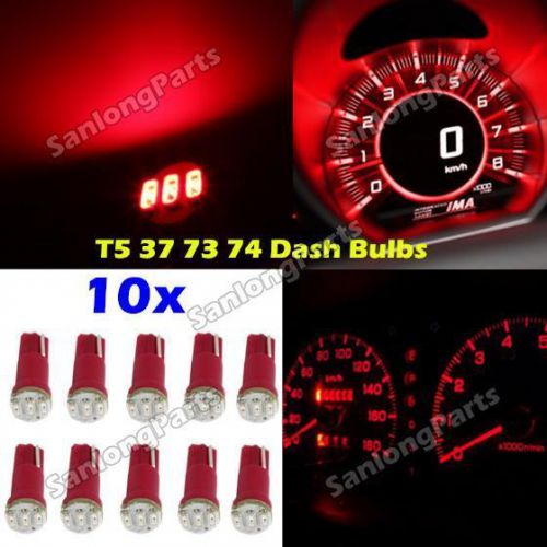 10x t5 wedge red 3smd led dash instrument speedo light 37 70 73 74 for toyota