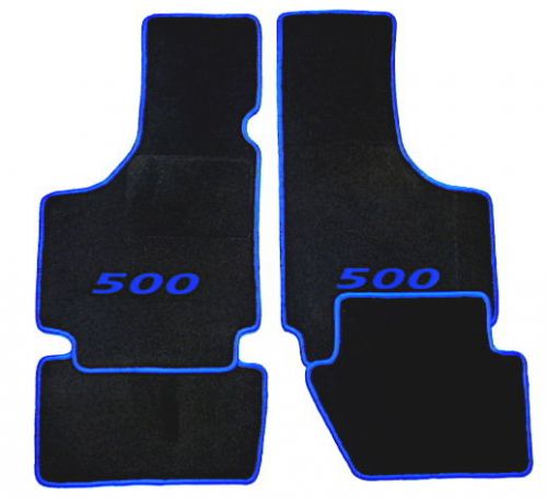 Bl./blue 500 script floor mats for fiat 500 1957-1975