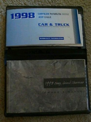 1998 jeep grand cherokee owner&#039;s manual and warranty info. book w/original case