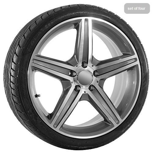 19 inch mercedes benz machine faced/gunmetal  replica wheel and tire package ...
