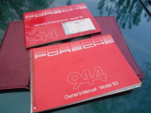 1983 porsche 944 original owner&#039;s manual &amp; warranty and maintenance book w pouch