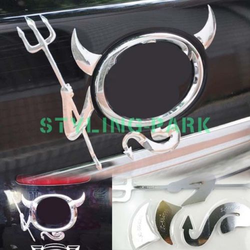 Suv chrome devil rear hood logo badge emblem trunk lid tail gate fender sticker