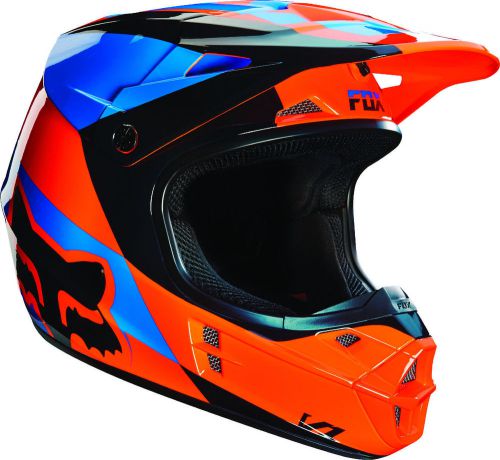 New 2016 fox racing v1 motocross dirt bike helmet mako orange 14406-009