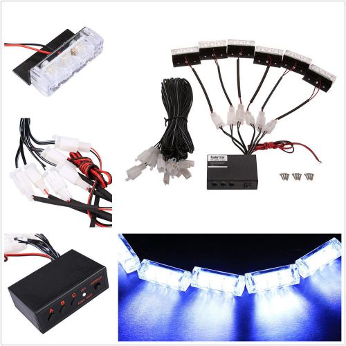 18led white super bright autos exterior grille emergency flashing lights caution