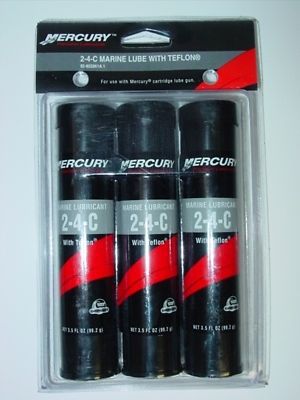 Oem mercury 2-4-c marine lubricant 3.5oz cartridges 3-pack