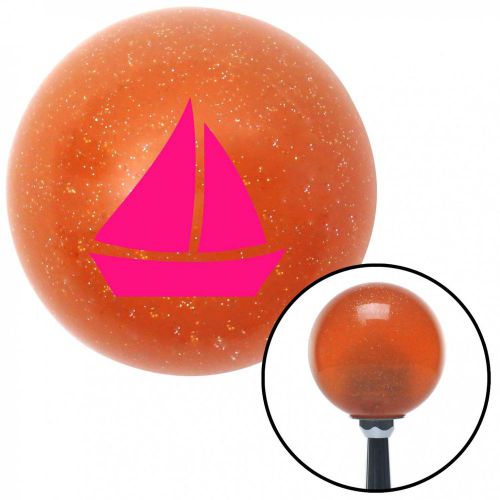 Pink sail boat #2 orange metal flake shift knob with 16mm x 1.5 insertoe pull