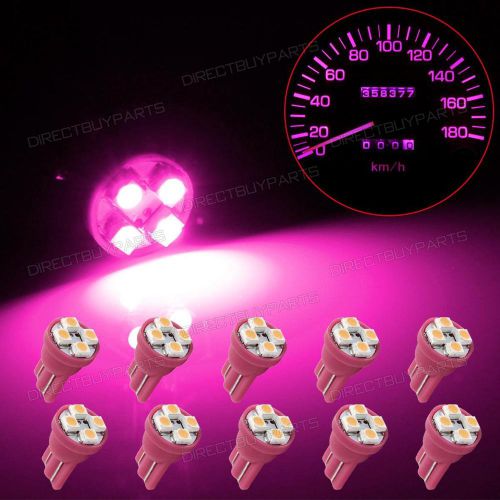 10pcs t10 194 168 pink led car motorcycle map instrument dash lights/bulbs/lamp