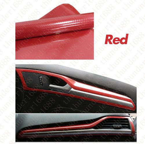12&#034;x60&#034; 5d ultra shiny gloss glossy red carbon fiber vinyl wrap sticker decal