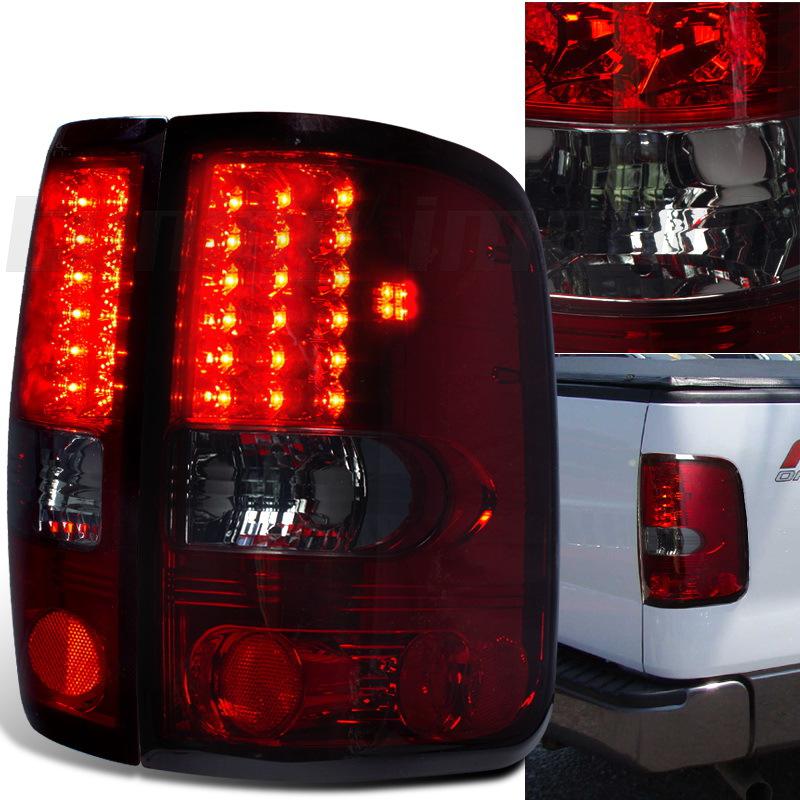 04-08 ford f150 xl xlt styleside red smoke lense tail brake signal lights lamps 