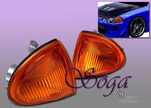 Honda 93 94 95 96 97 del sol s si vtec corner lights turn signal lamp amber new!