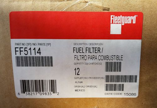 Fleetguard cummins fuel filter spin on isuzu/hitachi - part #ff5114 - case of 12