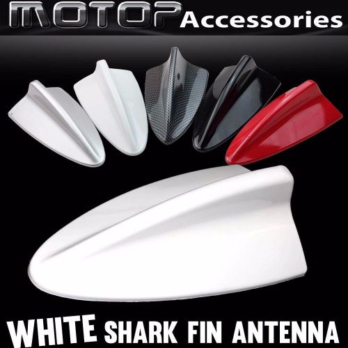 White bmw style dummy shark fin roof mount decorative aerial antenna decoration