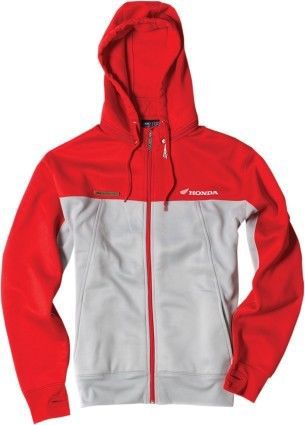 Factory effex tracker mens zip up hooded jacket honda/red/gray