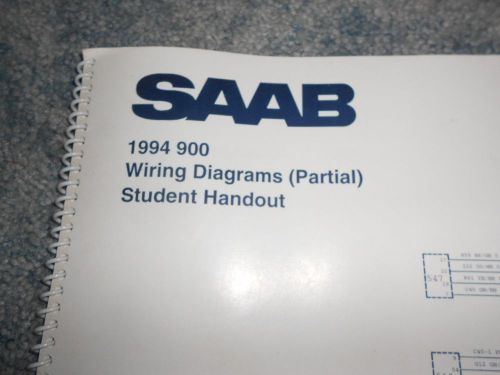 1994 saab 900 wiring diagrams partial factory oem electrical circuits handout