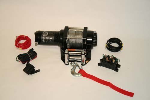 2500lb atv winch, with mini-rocker switch, mounting channel, roller fairlead