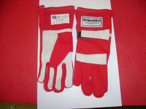 Ultrashield single layer sfi 3.3/1 adult racing driving gloves size x large red