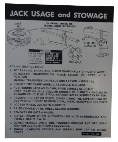 1976 1977 lincoln jack instructions decal