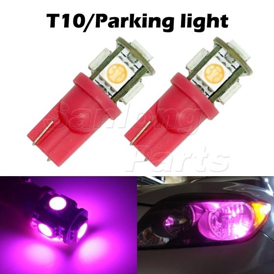 2x pink purple led parking light bulbs 168 2825